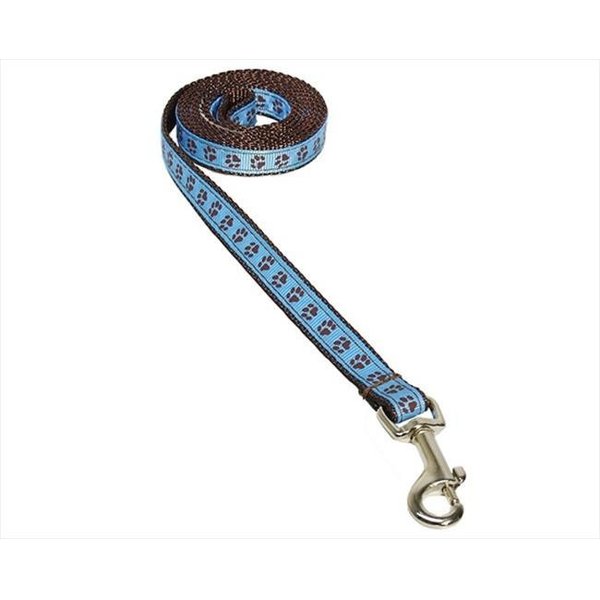 Fly Free Zone,Inc. PUPPY PAWS-BLUE-CHOC.1-L 4 ft. Puppy Paws Dog Leash; Blue & Brown - Extra Small FL504082